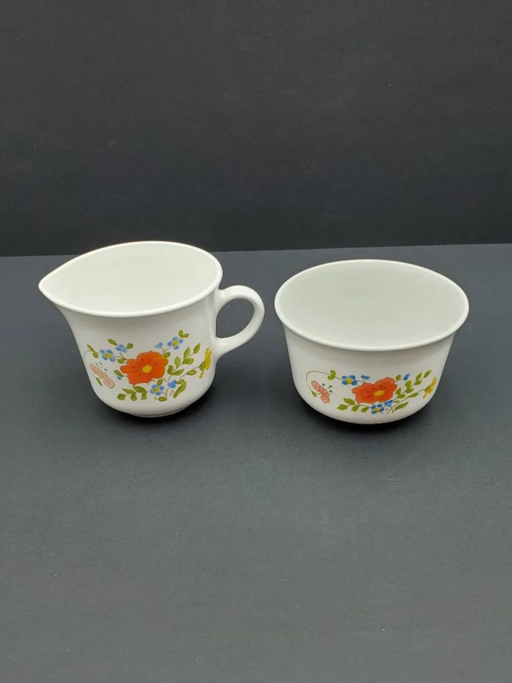 Corelle Wildflower Creamer & Sugar Bowl Corning Spring Bouquet Creamer Set